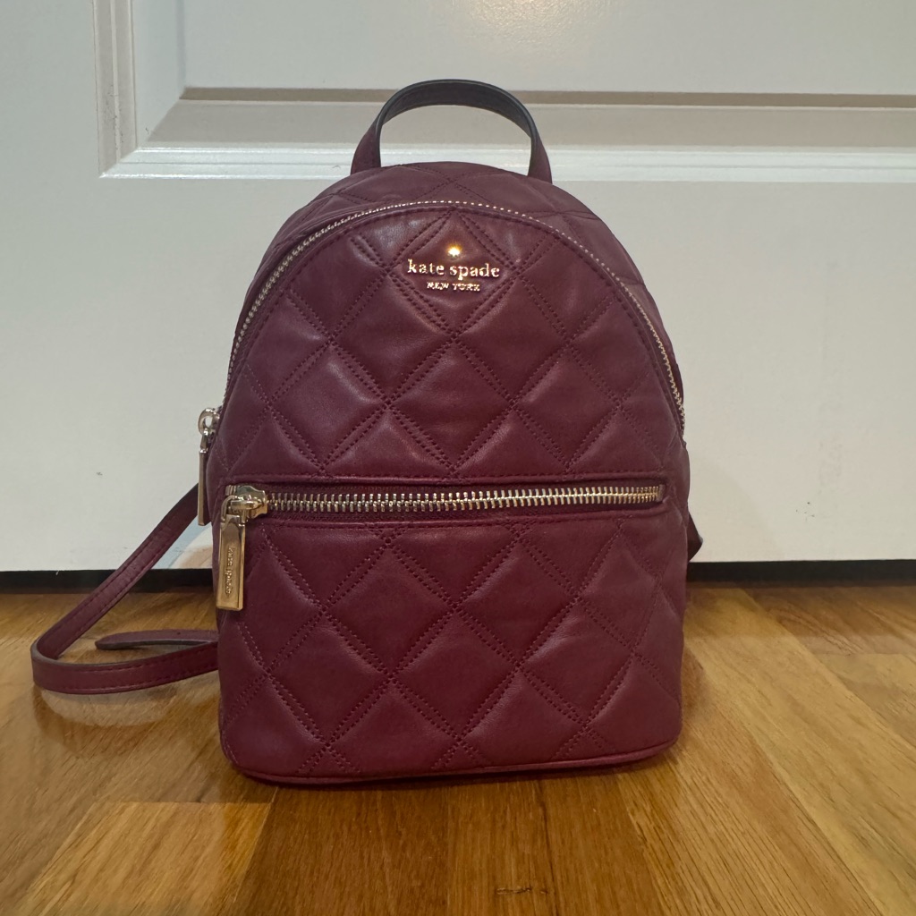 Kate Spadenatalia Mini Convertible Backpack Quilted In Burgundy